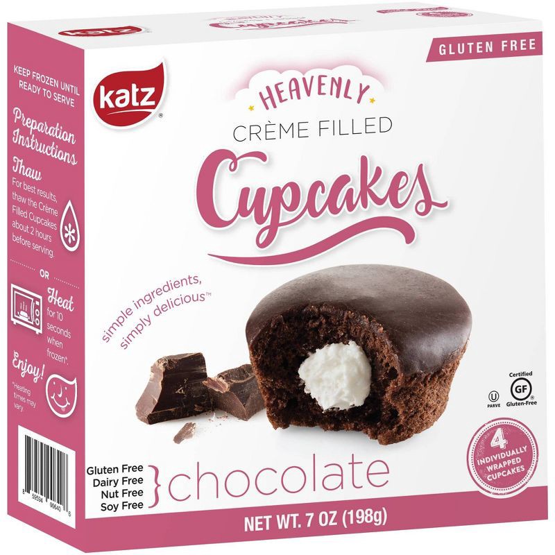 slide 1 of 3, Katz Frozen Gluten Free Creme Filled Chocolate Cupcakes - 7oz, 7 oz