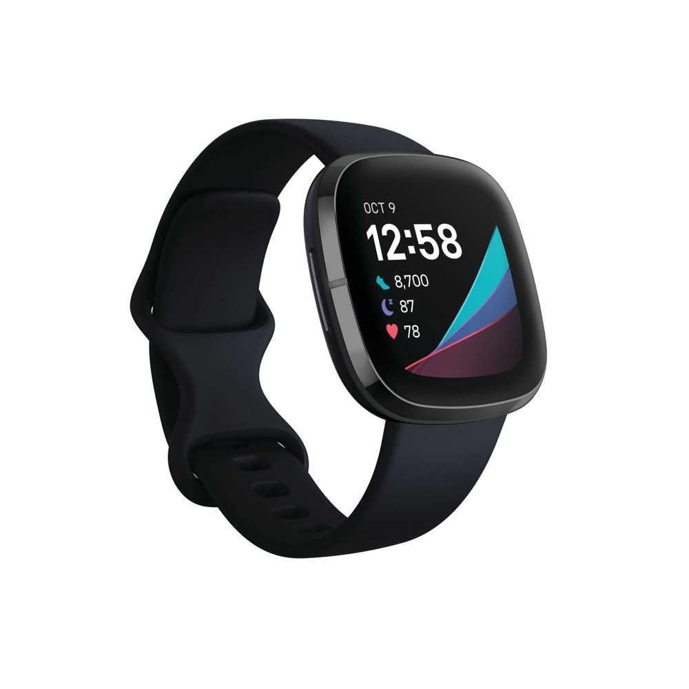 slide 2 of 6, Fitbit Sense Smartwatch - Graphite Stainless Steel with Carbon Band, 1 ct