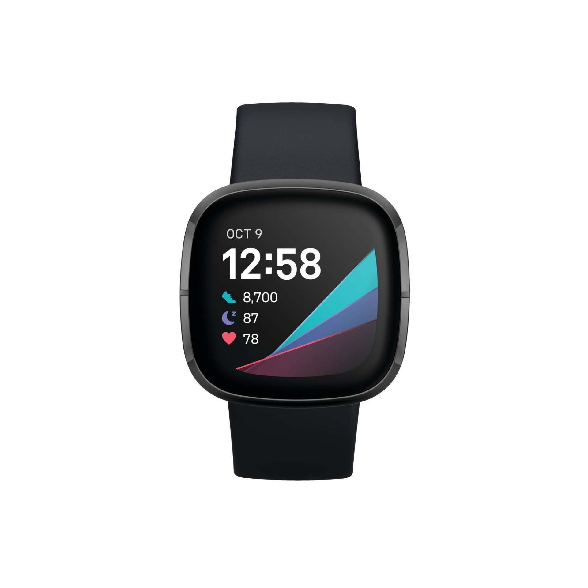 slide 1 of 6, Fitbit Sense Smartwatch - Graphite Stainless Steel with Carbon Band, 1 ct