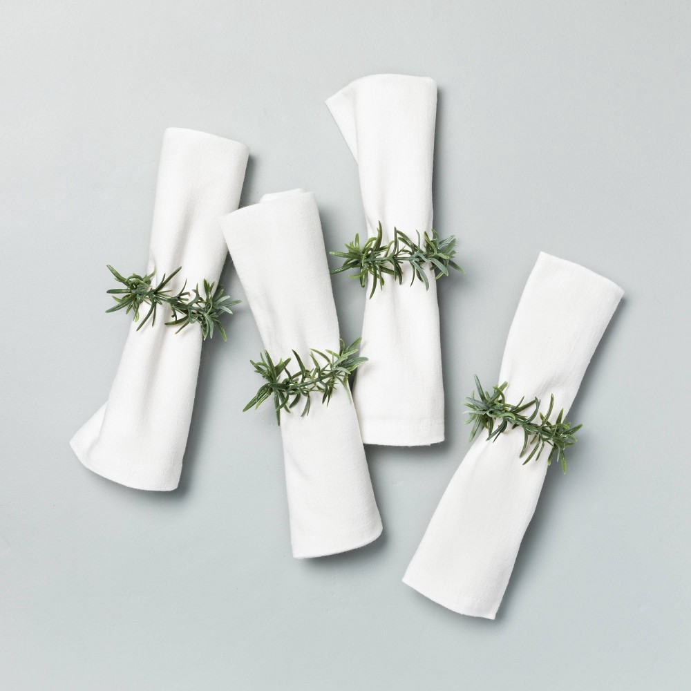 slide 2 of 5, 4pk Solid Cotton Napkin Set Sour Cream - Hearth & Hand with Magnolia, 4 ct