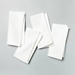 4pk Solid Cotton Napkin Set Sour Cream - Hearth & Hand with Magnolia