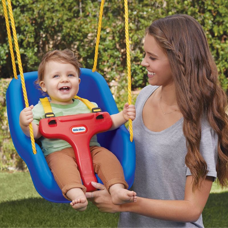 slide 3 of 6, Little Tikes 2-in-1 Snug 'n Secure Swing - Blue, 1 ct