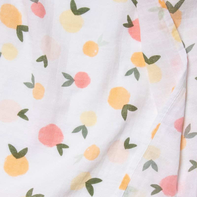 slide 2 of 4, Muslin Swaddle Blanket Citrus - Cloud Island™ White/Orange, 1 ct