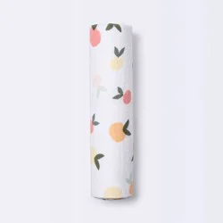 Muslin Swaddle Blanket Citrus - Cloud Island™ White/Orange
