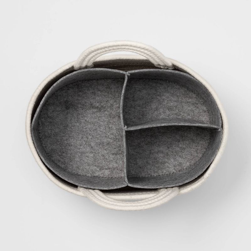 slide 4 of 4, Coiled Rope Diaper Caddy with Dividers - Cloud Island™ Cream, 1 ct