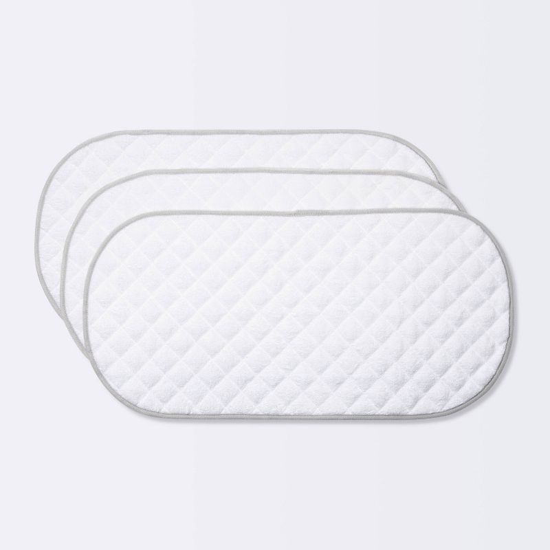slide 1 of 4, Changing Pad Liner White with Gray Edge - Cloud Island™ 3pk, 3 ct
