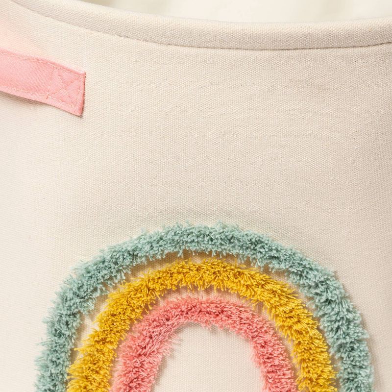 slide 3 of 3, Tufted Canvas Storage Bin - Cloud Island™ Pink L, 1 ct