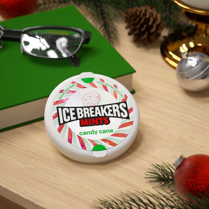 slide 3 of 8, Ice Breakers Candy Cane Sugar Free Christmas Candy Mints Tin - 1.5oz, 1.5 oz