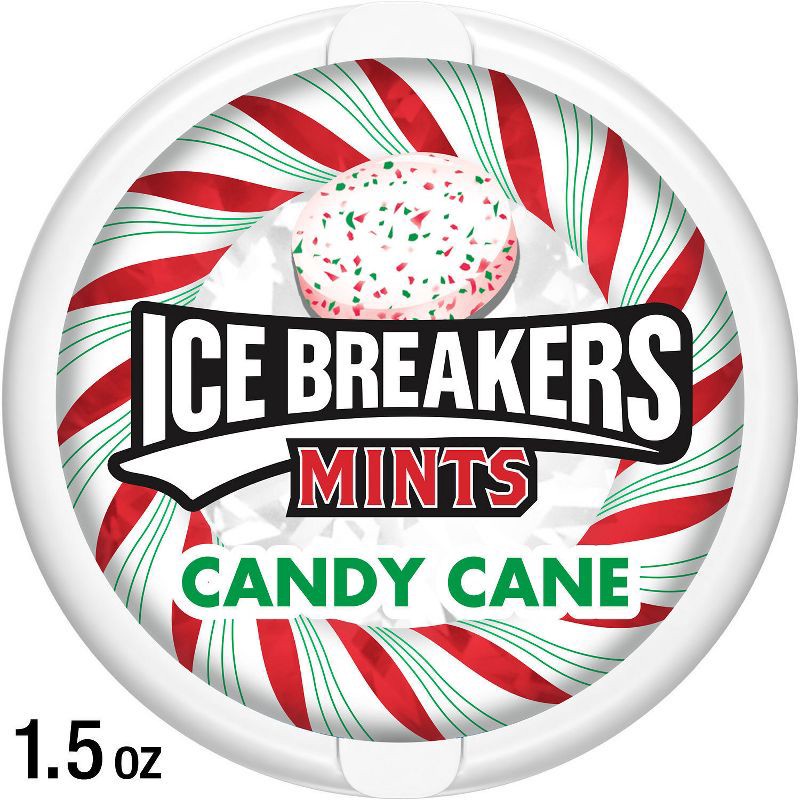 slide 1 of 7, ICE BREAKERS Candy Cane Sugar Free Christmas Candy Mints Tin - 1.5oz, 1.5 oz