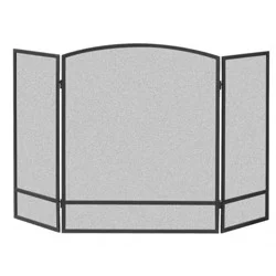 Panacea 3-Panel Arch Fireplace Screen - Black