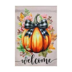 Meadow Creek Pumpkin, Fall, Suede Flag, 18 X 12.5"