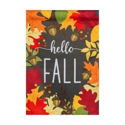 Meadow Creek Leaves, Hello Fall Suede Flag