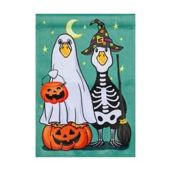Meadow Creek Goose & Pumpkin Halloween Suede Flag, 18" X 12.5"