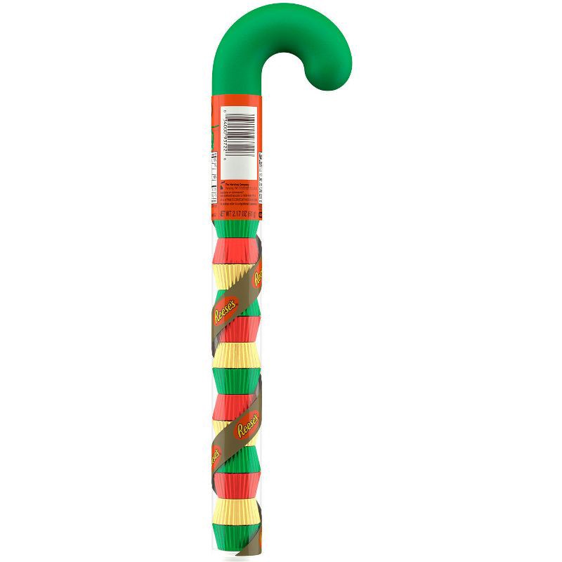slide 4 of 8, Reese's Peanut Butter Cups Christmas Candy Filled Plastic Cane Miniatures - 2.17oz, 2.17 oz