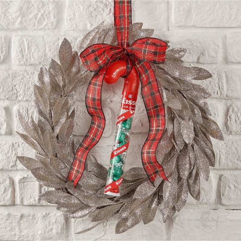 slide 3 of 6, HERSHEY's Kisses Milk Chocolate Filled Plastic Cane Christmas Candy - 2.24oz, 2.24 oz