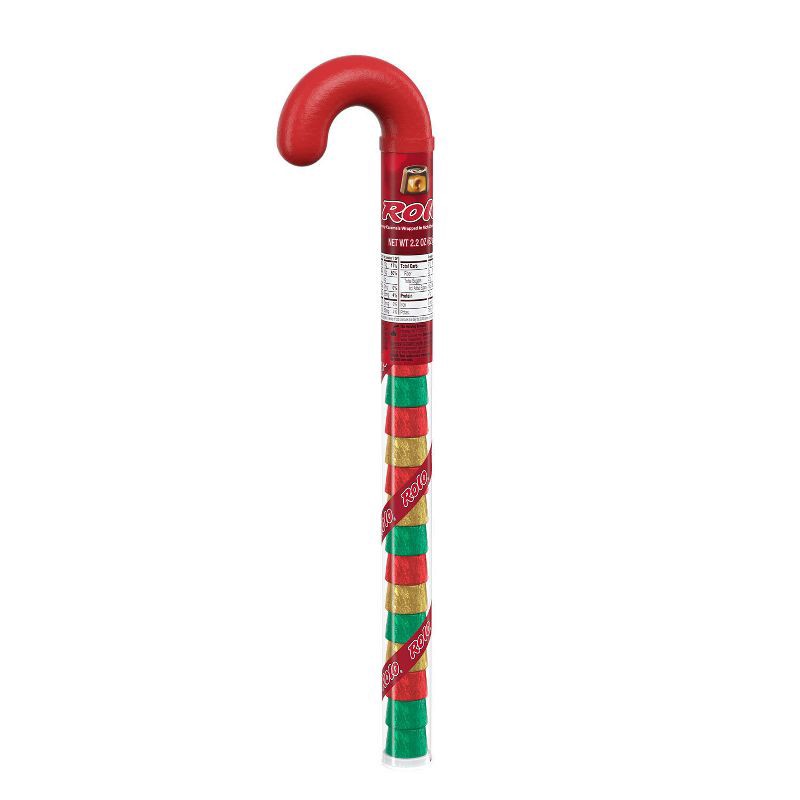 slide 4 of 7, Rolo Chocolate Caramels Christmas Candy Filled Plastic Cane - 2.2oz, 2.2 oz