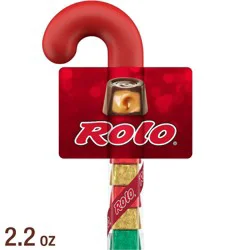 Rolo Chocolate Caramels Christmas Candy Filled Plastic Cane - 2.2oz