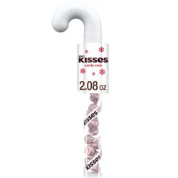 HERSHEY's Kisses Candy Cane Flavored Filled Cane Christmas Candy - 2.08oz