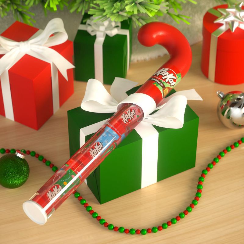 slide 6 of 8, Kit Kat Milk Chocolate Wafer Filled Plastic Cane Christmas Candy Miniatures - 1.8oz, 1.8 oz