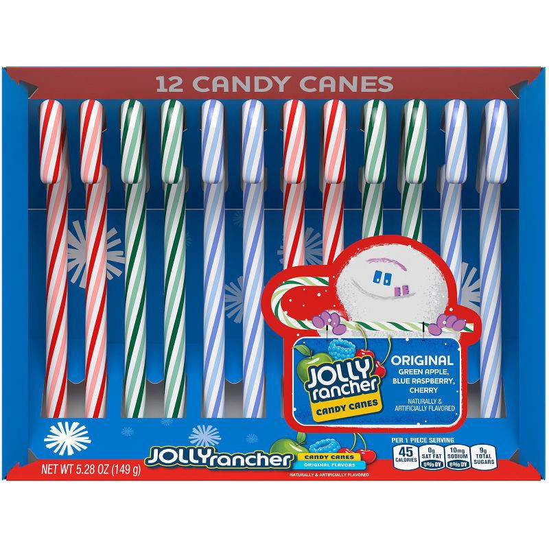 slide 2 of 7, JOLLY RANCHER Fruit Flavored Candy Cane Christmas Box - 5.28oz/12ct, 5.28 oz, 12 ct