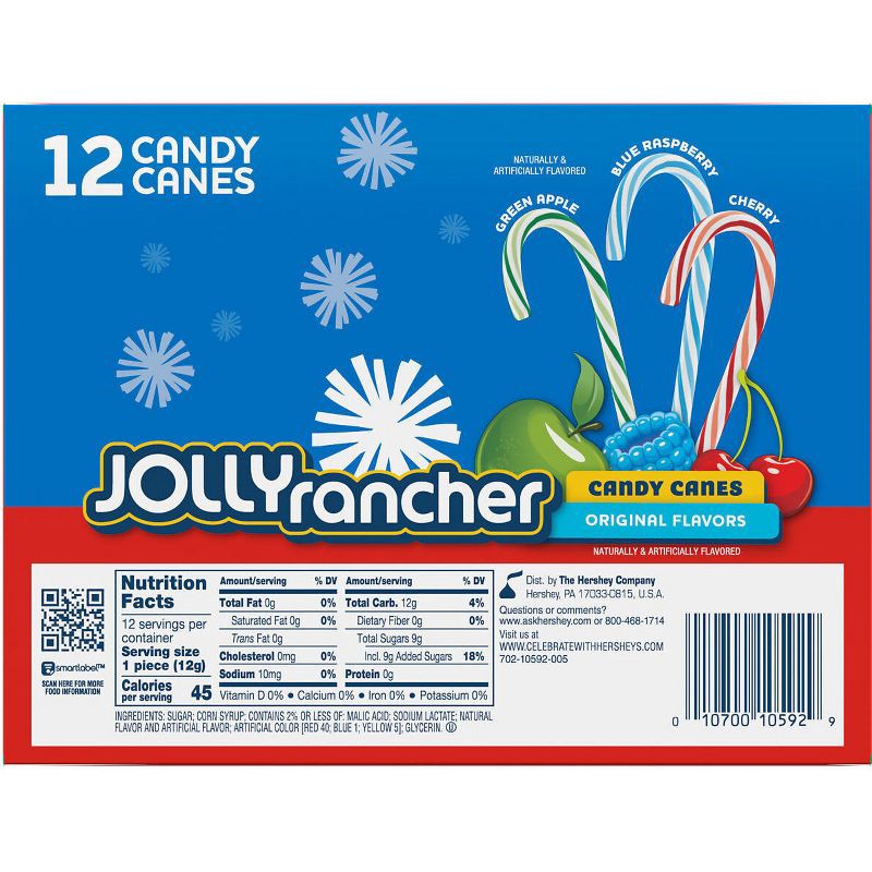 slide 4 of 7, JOLLY RANCHER Fruit Flavored Candy Cane Christmas Box - 5.28oz/12ct, 5.28 oz, 12 ct