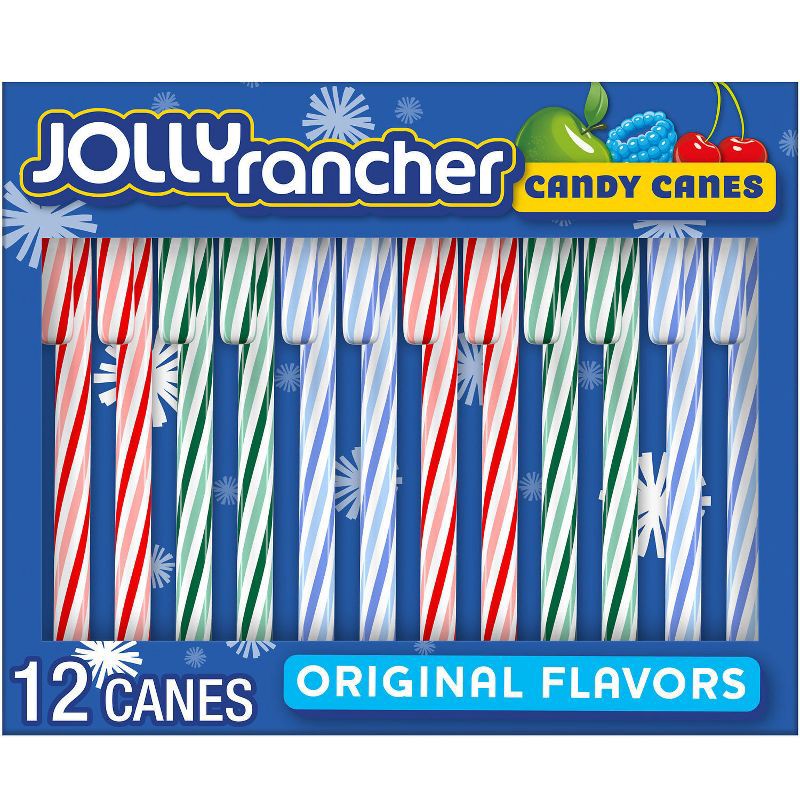 slide 1 of 7, JOLLY RANCHER Fruit Flavored Candy Cane Christmas Box - 5.28oz/12ct, 5.28 oz, 12 ct