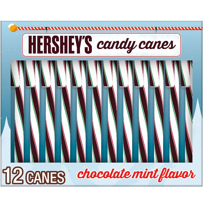 slide 1 of 7, Hershey's Chocolate Mint Flavored Christmas Candy Canes - 5.28oz/12ct, 5.28 oz, 12 ct