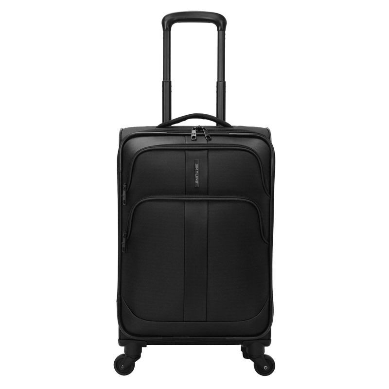 Skyline Softside Checked Spinner 5pc Luggage Set - Black 5 ct | Shipt