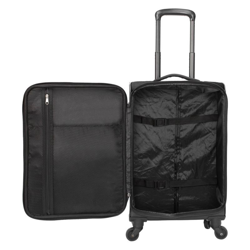 Skyline Softside Checked Spinner 5pc Luggage Set - Black 5 ct | Shipt