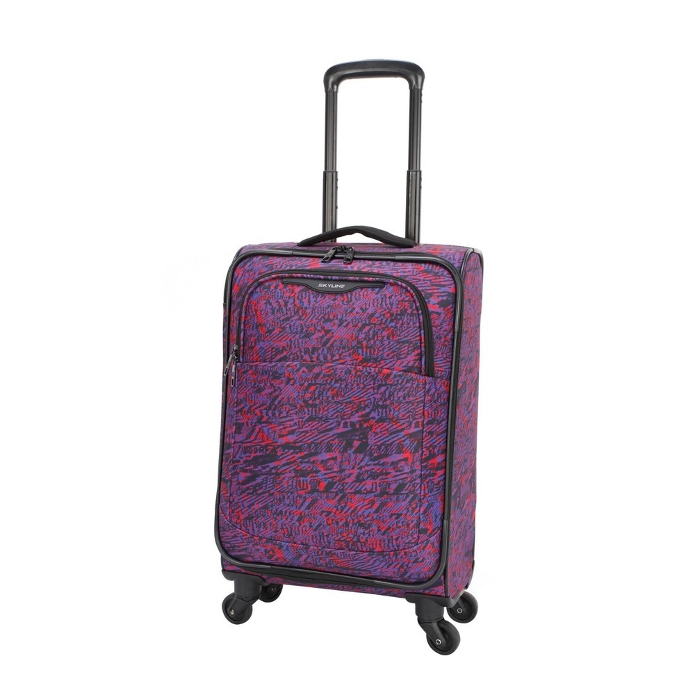 slide 3 of 13, Skyline Softside Spinner 3pc Luggage Set - Purple Sketch Print, 3 ct