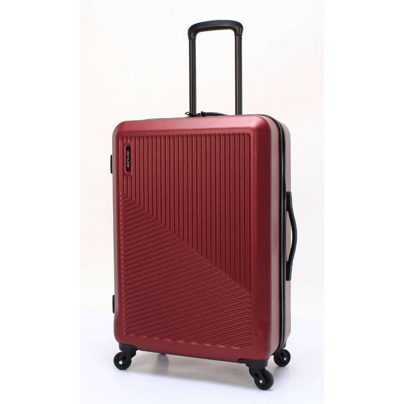 slide 2 of 17, Skyline Hardside Checked 4pc Luggage Set - Pomegranate, 4 ct