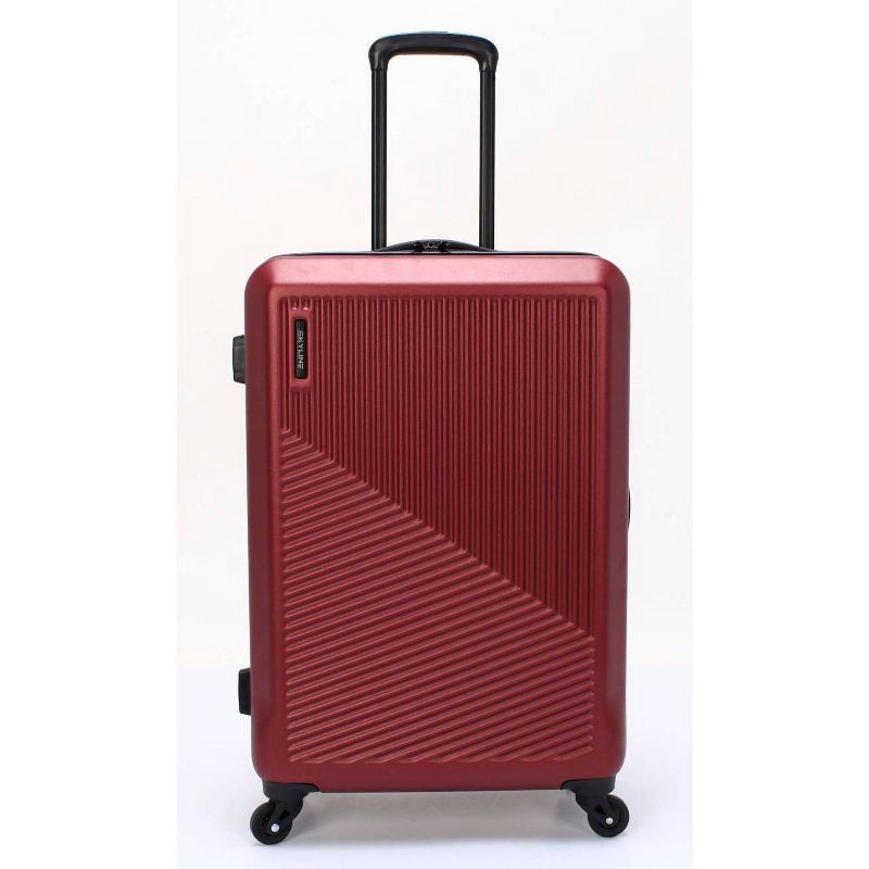 slide 3 of 17, Skyline Hardside Checked 4pc Luggage Set - Pomegranate, 4 ct