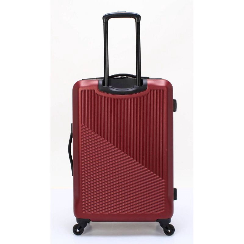 slide 4 of 17, Skyline Hardside Checked 4pc Luggage Set - Pomegranate, 4 ct