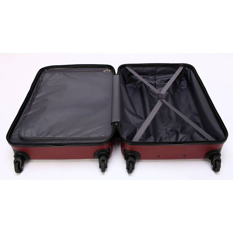 slide 8 of 17, Skyline Hardside Checked 4pc Luggage Set - Pomegranate, 4 ct