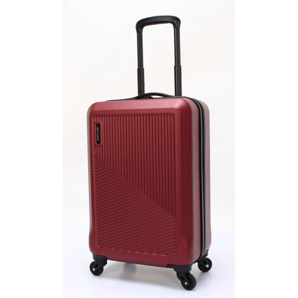 Skyline Hardside Checked 4pc Luggage Set Pomegranate 4 ct Shipt