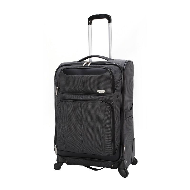 slide 5 of 9, Skyline Softside Medium Checked Spinner Suitcase - Gray, 1 ct
