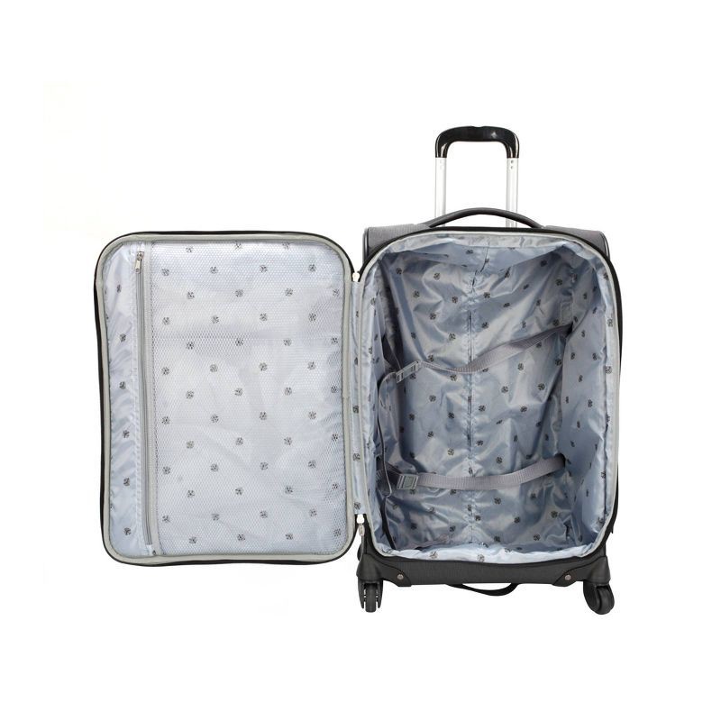 slide 2 of 9, Skyline Softside Medium Checked Spinner Suitcase - Gray, 1 ct