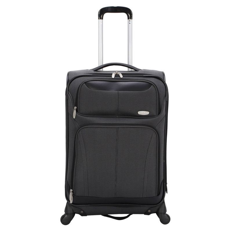 slide 1 of 9, Skyline Softside Medium Checked Spinner Suitcase - Gray, 1 ct