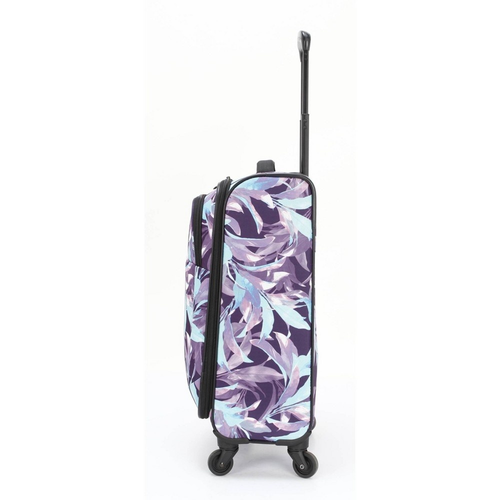 slide 2 of 13, Skyline Softside Carry On Spinner 3pc Luggage Set - Purple Leaves, 1 ct