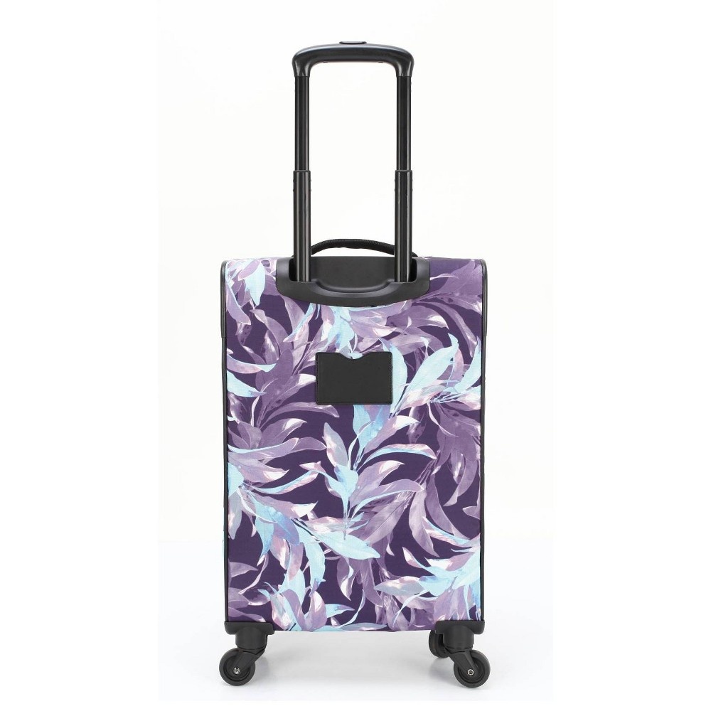 slide 3 of 13, Skyline Softside Carry On Spinner 3pc Luggage Set - Purple Leaves, 1 ct