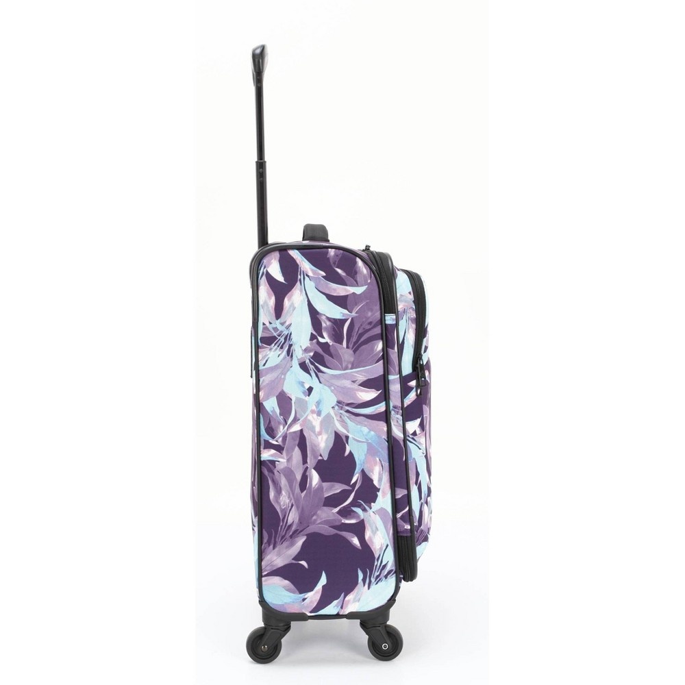 slide 6 of 13, Skyline Softside Carry On Spinner 3pc Luggage Set - Purple Leaves, 1 ct