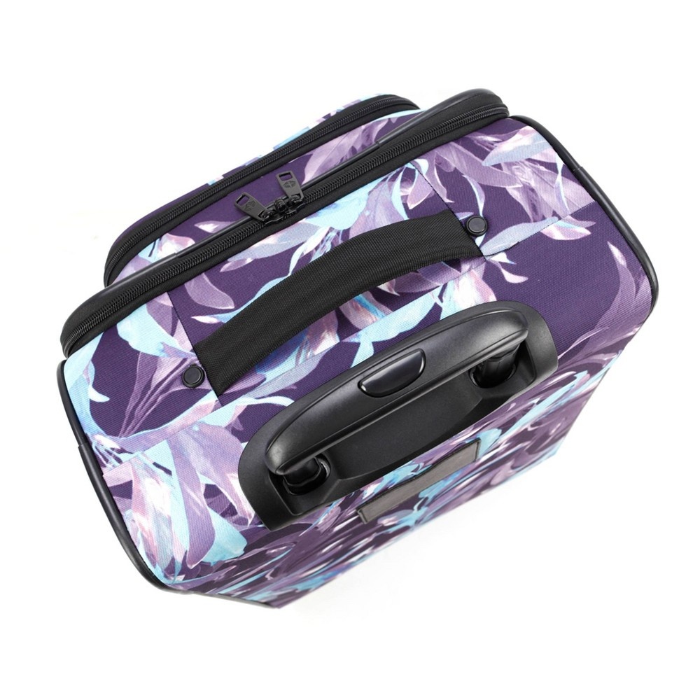 slide 8 of 13, Skyline Softside Carry On Spinner 3pc Luggage Set - Purple Leaves, 1 ct