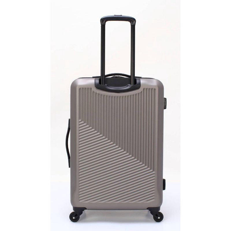 Skyline Hardside Checked 4pc Luggage Set - Brushed Nickel