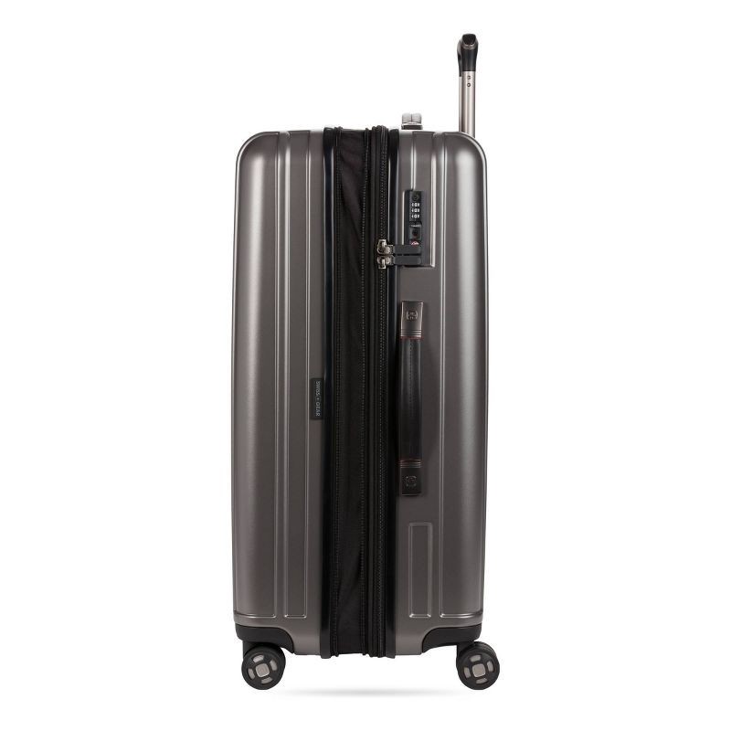 slide 3 of 12, SWISSGEAR Ridge Hardside Large Checked Suitcase - Gray, 1 ct