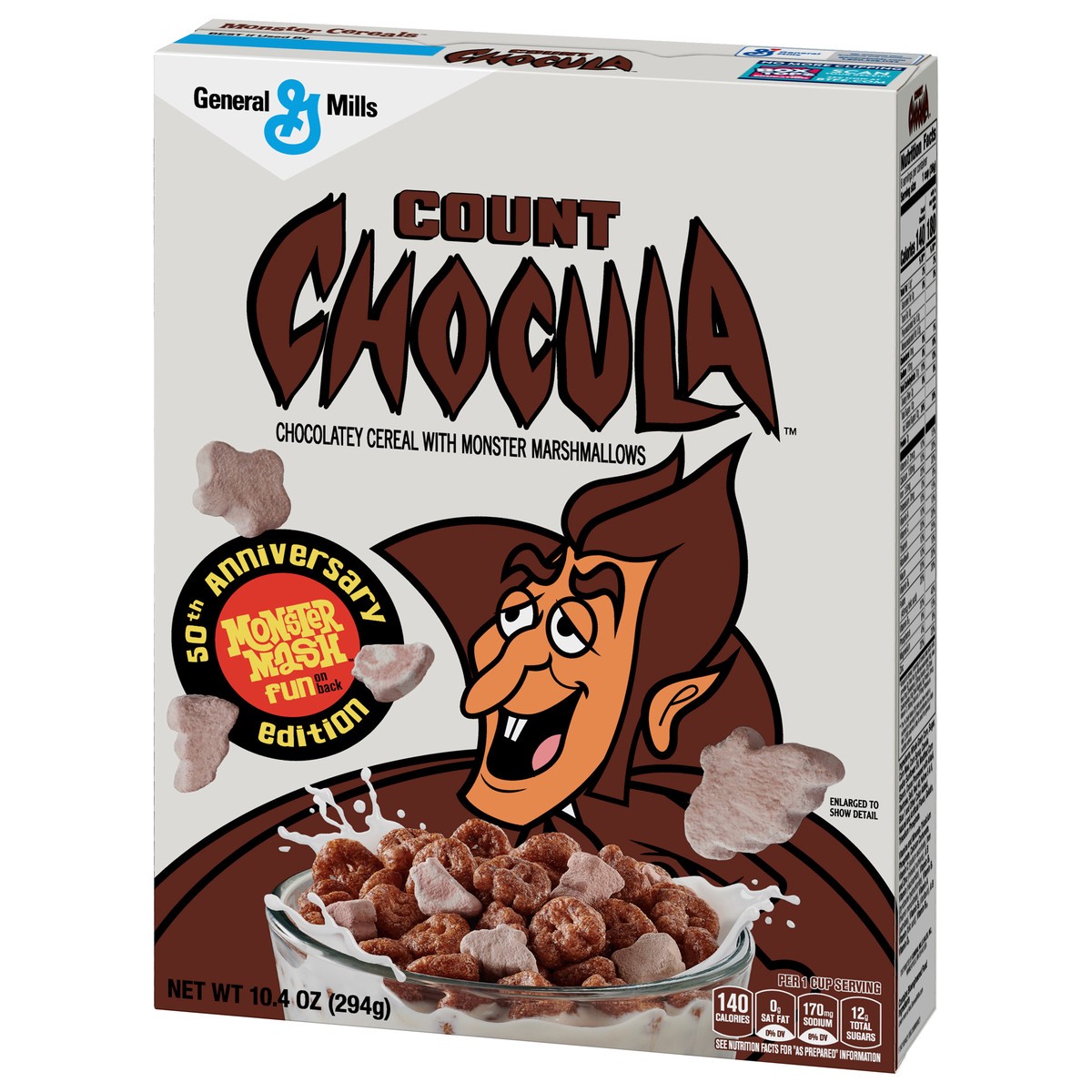 slide 2 of 10, General Mills Count Chocula Cereal with Frightful Friends Marshmallows, Kids Breakfast Cereal, Limited Edition, Made with Whole Grain, 10.4 oz, 10.4 oz