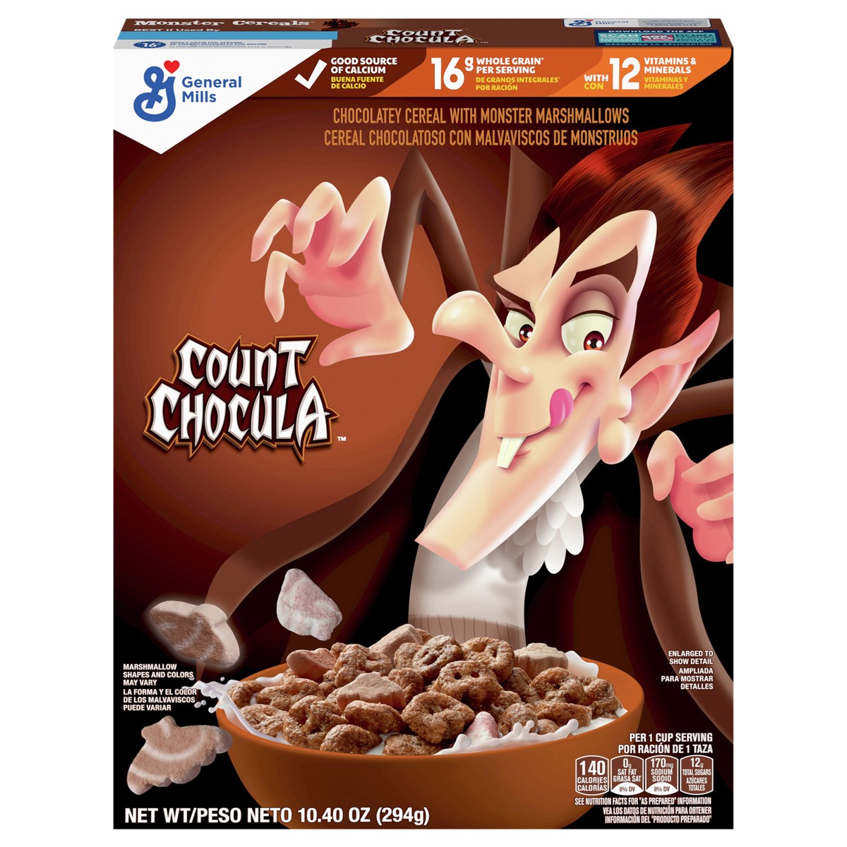 slide 1 of 10, General Mills Count Chocula Cereal with Frightful Friends Marshmallows, Kids Breakfast Cereal, Limited Edition, Made with Whole Grain, 10.4 oz, 10.4 oz