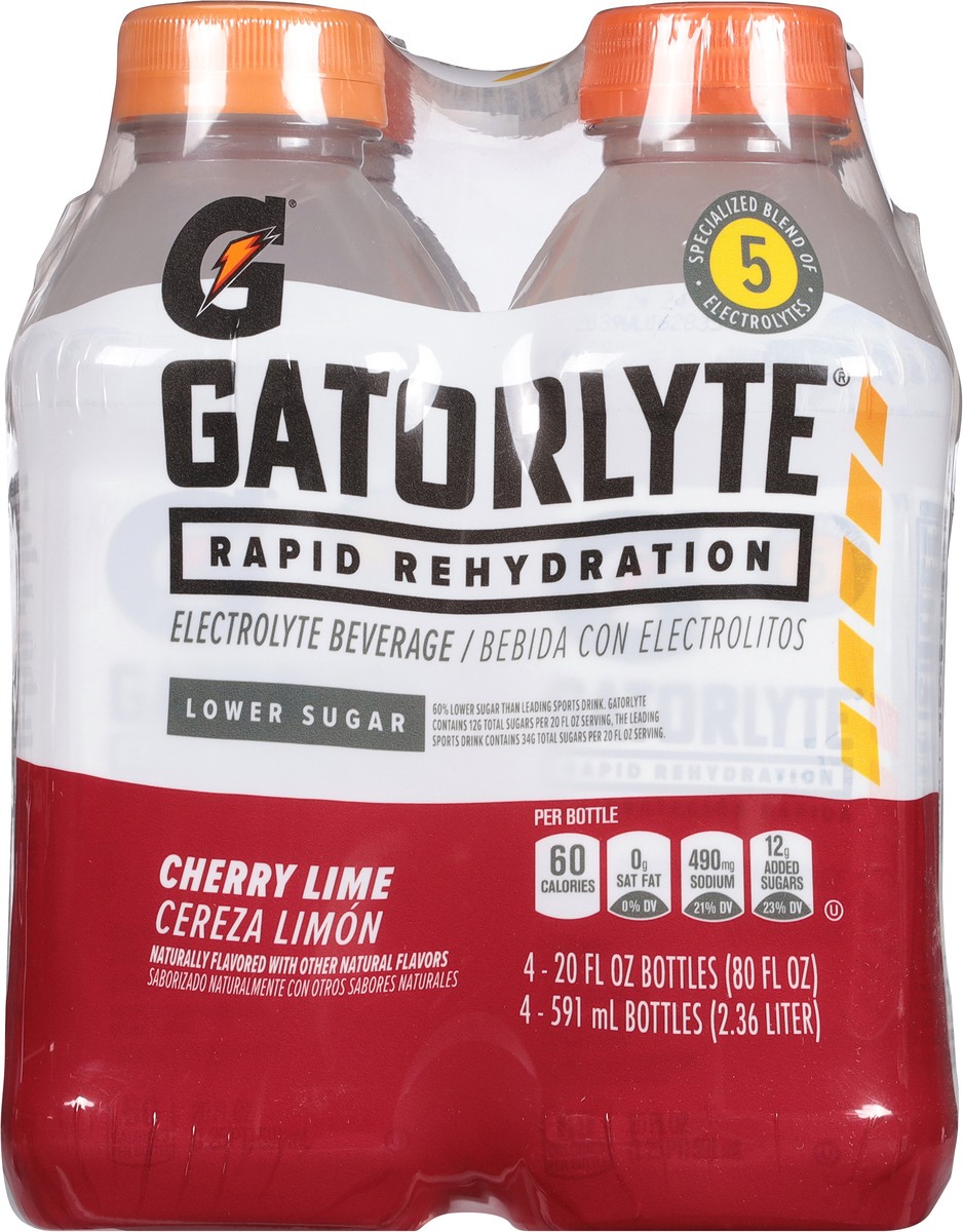 slide 14 of 14, Gatorlyte Electrolyte Beverage Cherry Lime 20 Fl Oz 4 Count, 4 ct