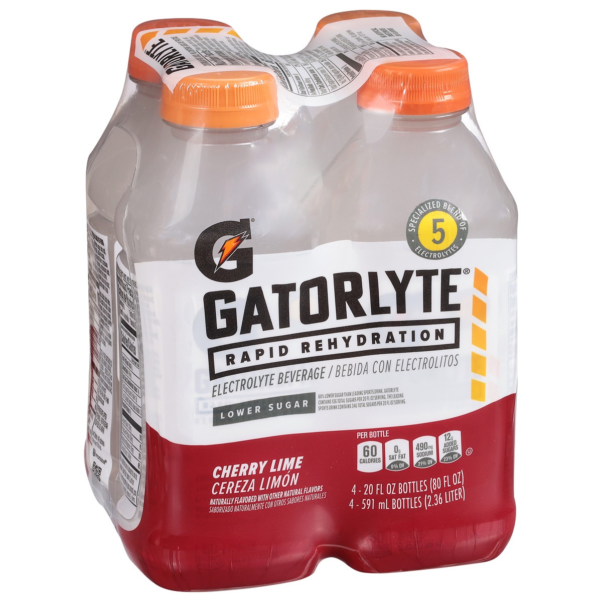 slide 7 of 14, Gatorlyte Electrolyte Beverage Cherry Lime 20 Fl Oz 4 Count, 4 ct