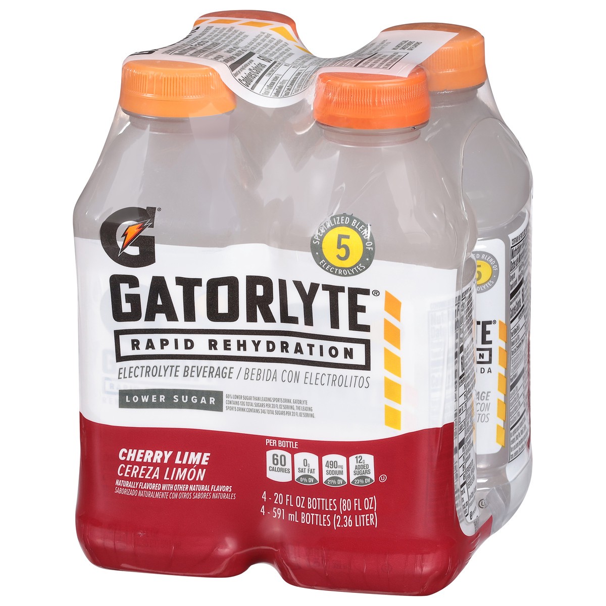 slide 3 of 14, Gatorlyte Electrolyte Beverage Cherry Lime 20 Fl Oz 4 Count, 4 ct