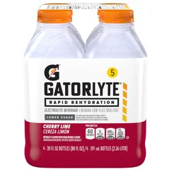 Gatorlyte Electrolyte Beverage Cherry Lime 20 Fl Oz 4 Count
